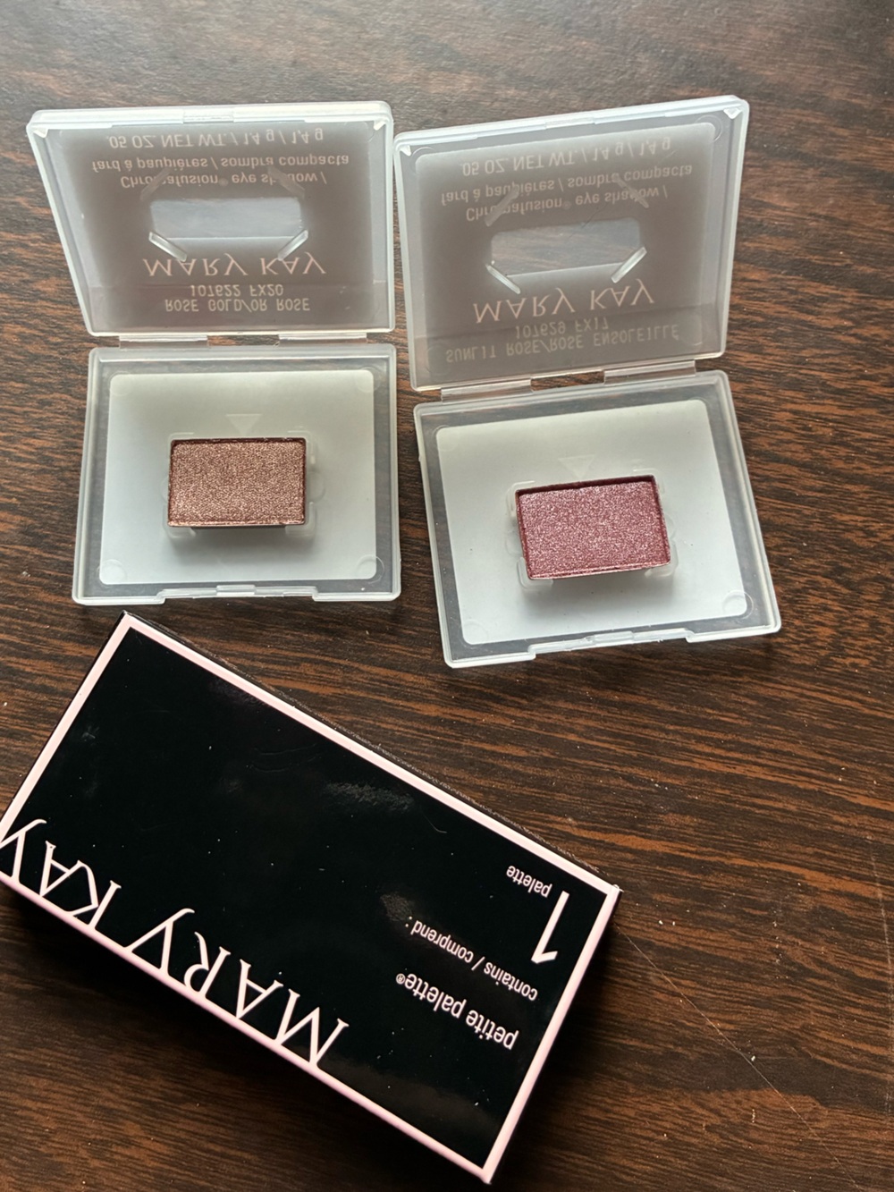 Mary Kay Shimmer Eyeshadow Singles and Petite Palette — Rose Gold & Sunlit Rose